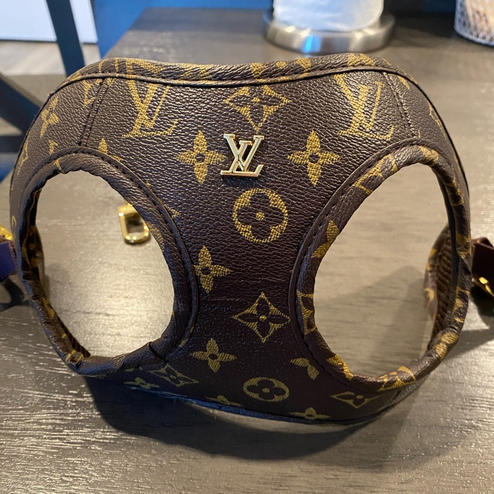 Fashion Louis V inspired dog harness